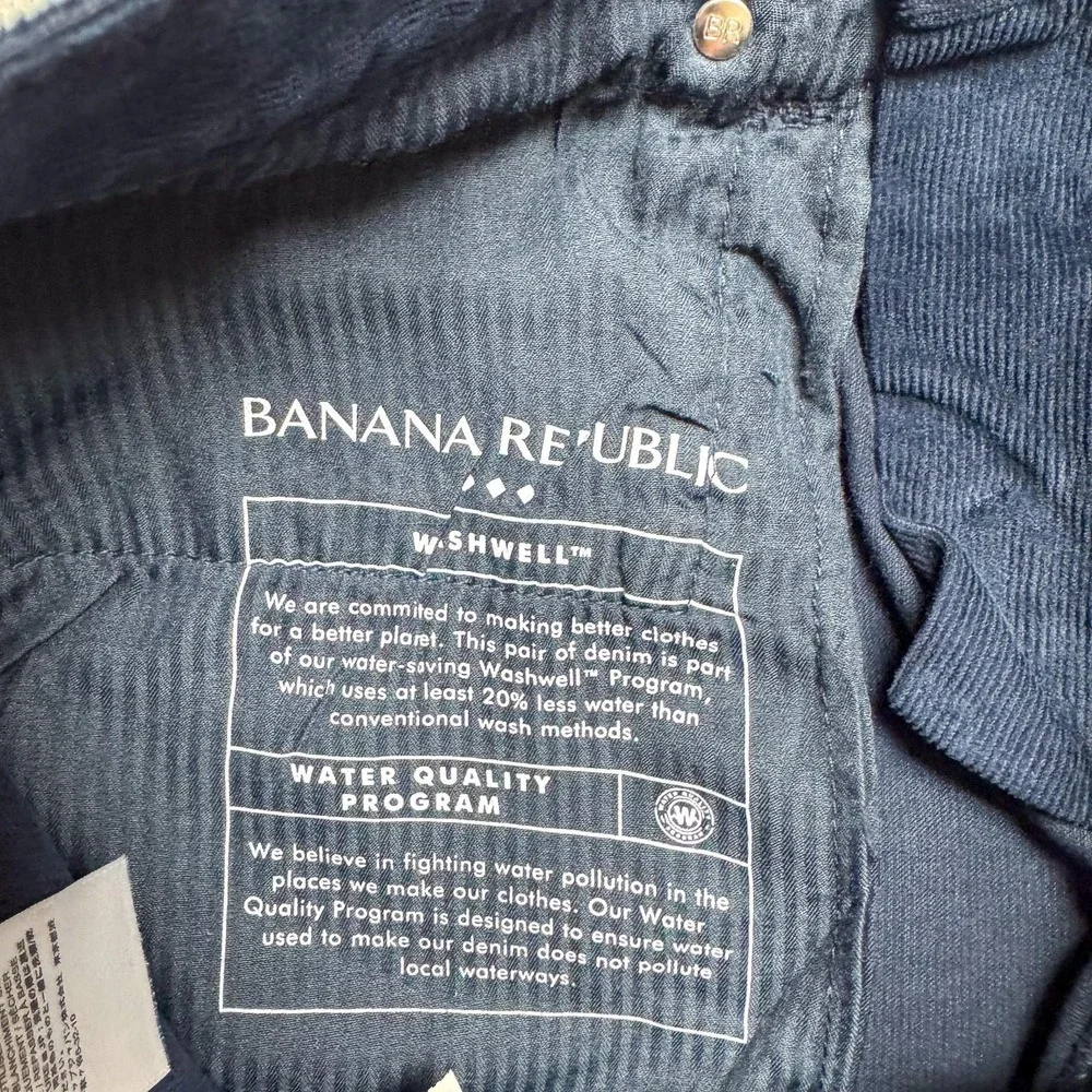 Banana Republic Corduroy Pants Mens 30x32 Blue Washwell Slim Stretch Casual NEW‎
